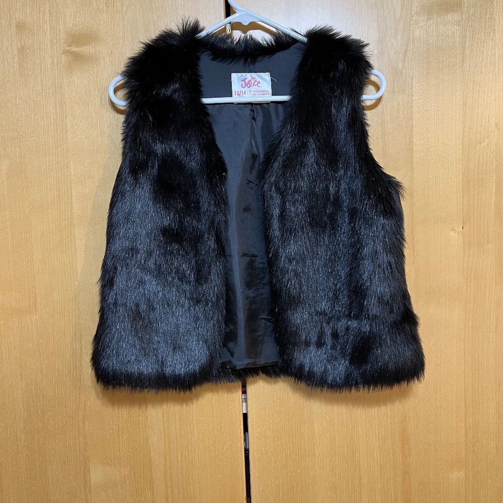 Black Faux Fur Vest